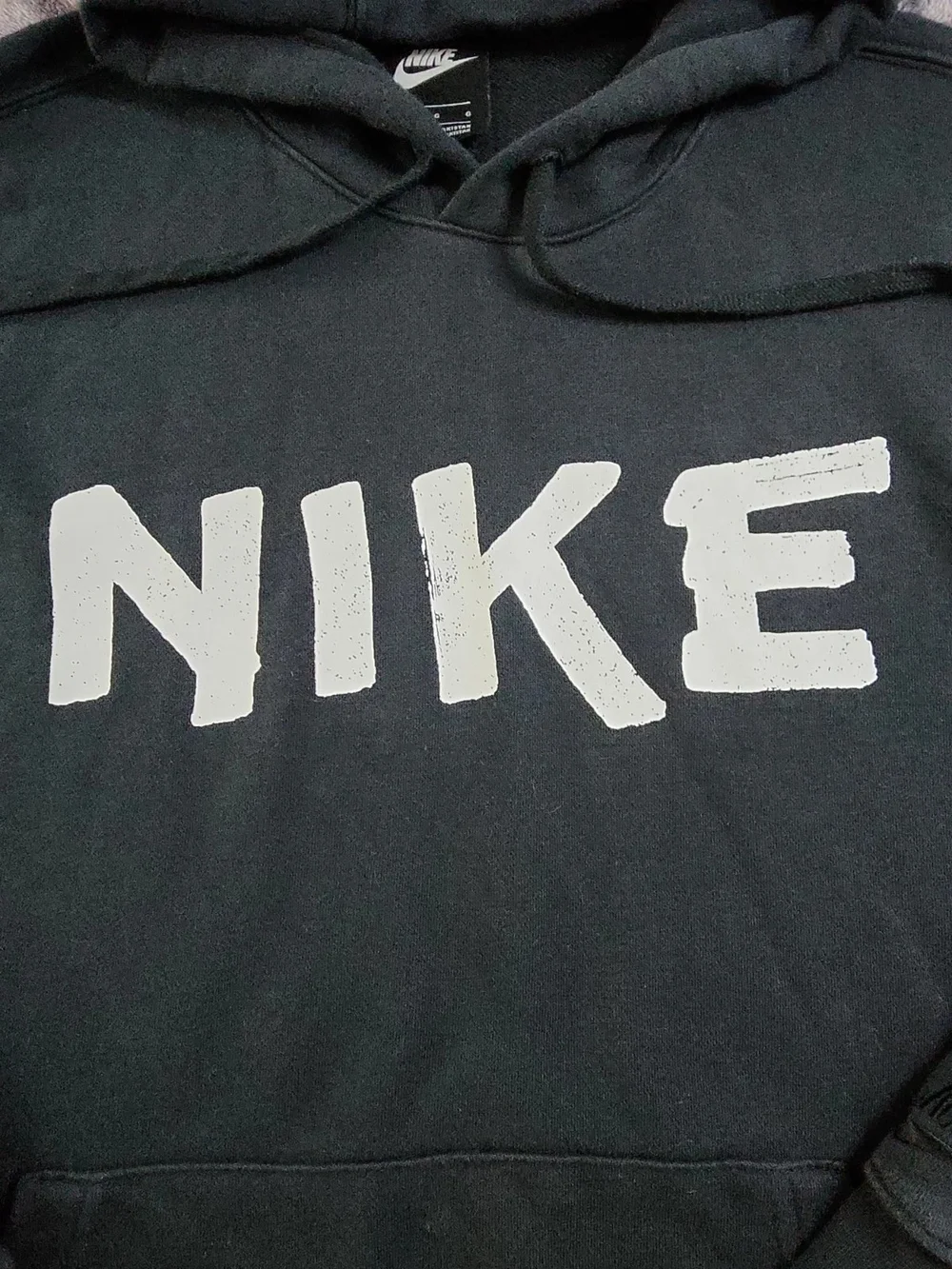 NIKE SPORTSWEAR FLEECE Graphic Black PULLOVER HOODIE Size Large